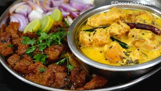 Dahi ki kadhi & Tala Hua Gosht/ Hyderabadi Lunch/Dinner Combo/Rozana ke khane salan Deccani Recipe