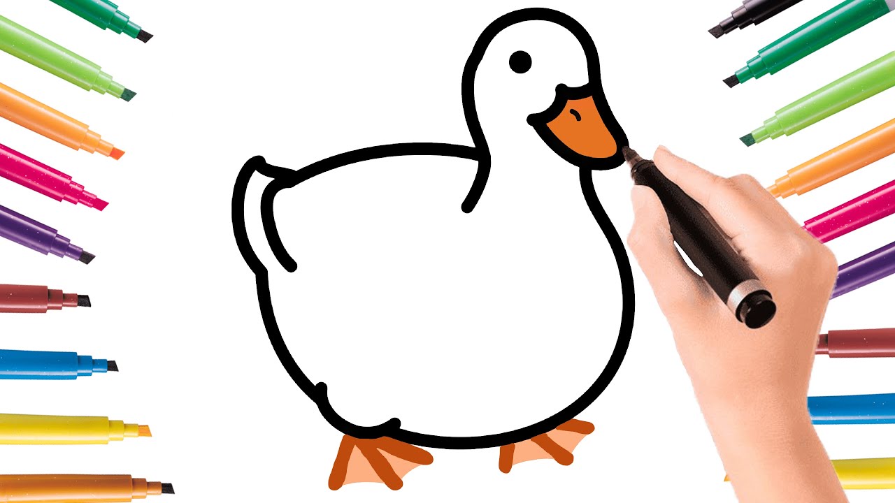 🕊 How to draw a cute goose? Easily and simply! A drawing for kids step ...