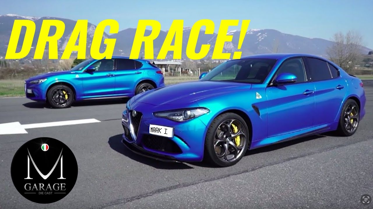 DRAG RACE ALFA ROMEO STELVIO QV VS GIULIA QV!!! - YouTube