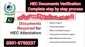 HEC Degree Attestation complete Process ::How to Apply for HEC Degree Verification Process 
