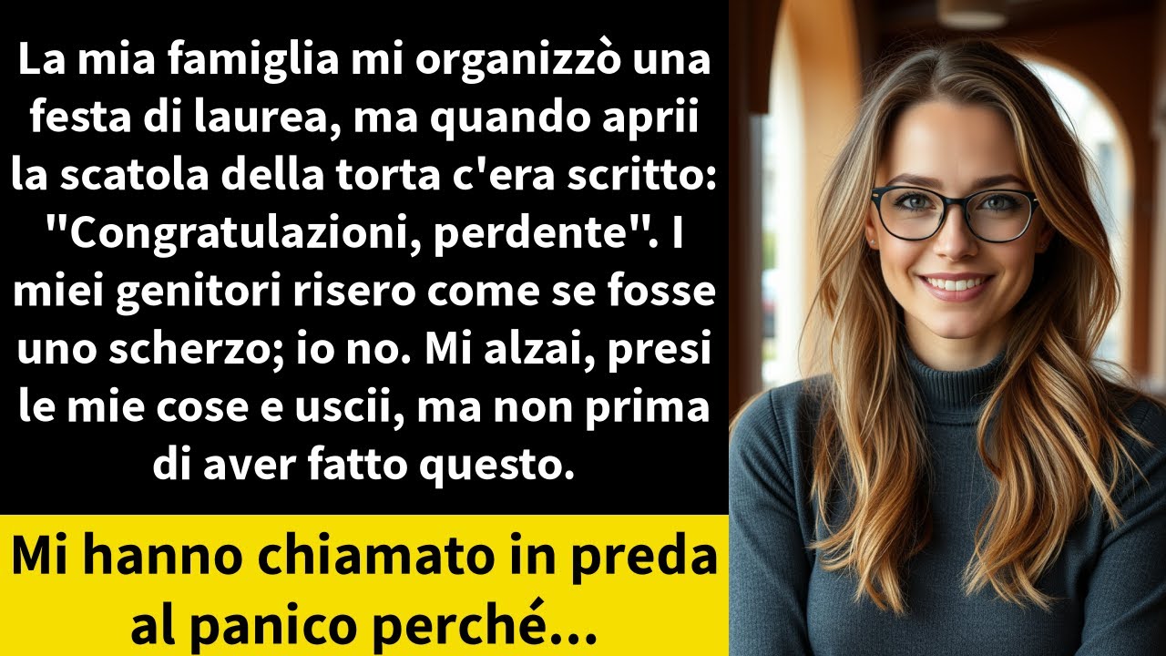La mia famiglia mi organizzò una festa di laurea, ma quando aprii la scatola della torta c'era