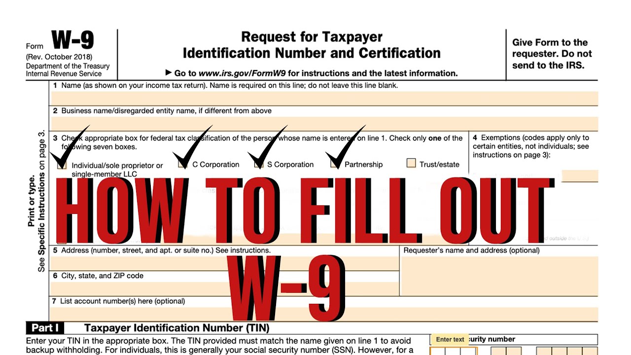 How to complete IRS W9 Form W 9 Form with examples YouTube