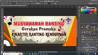 Desain Banner Pramuka dengan Photoshop Cs6, file PSD ada di deskripsi tanpa Password
