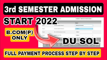 SOL Bcom Prog 3rd Semester Admission Start 2022| How To Fill Sol third semester form bcom prog 2022|