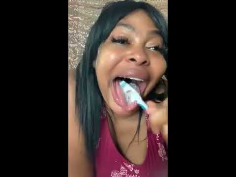 How to clean your tongue ...tongue brushing #34