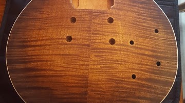 Diy les paul guitar kit build part 6. Applying tru oil to the top