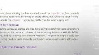 Resolving the getElementById Issue in Bootstrap Table thead