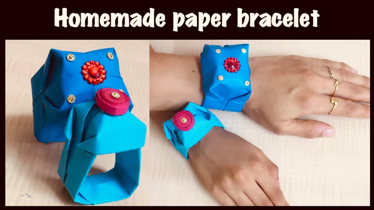 Homemade paper bracelet/ origami paper bracelet/how to make paper