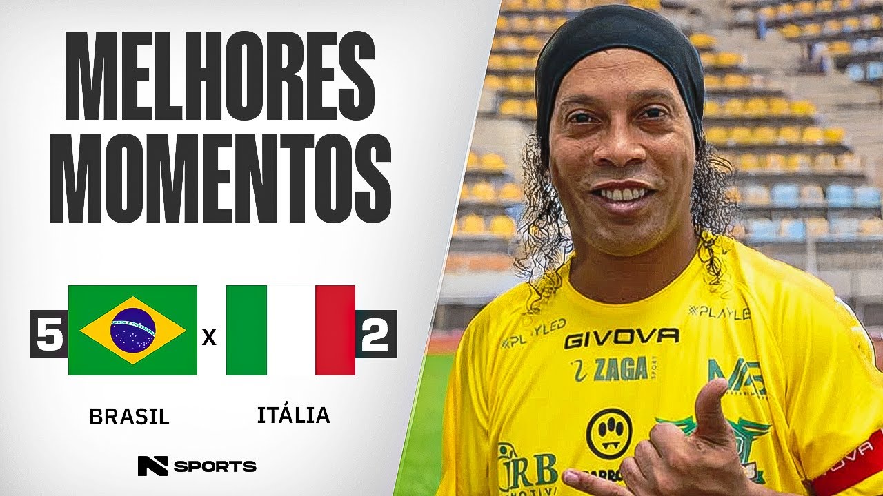MELHORES MOMENTOS | JOGOS DOS FAMOSOS | BRASIL X ITÁLIA | RONALDINHO GAÚCHO