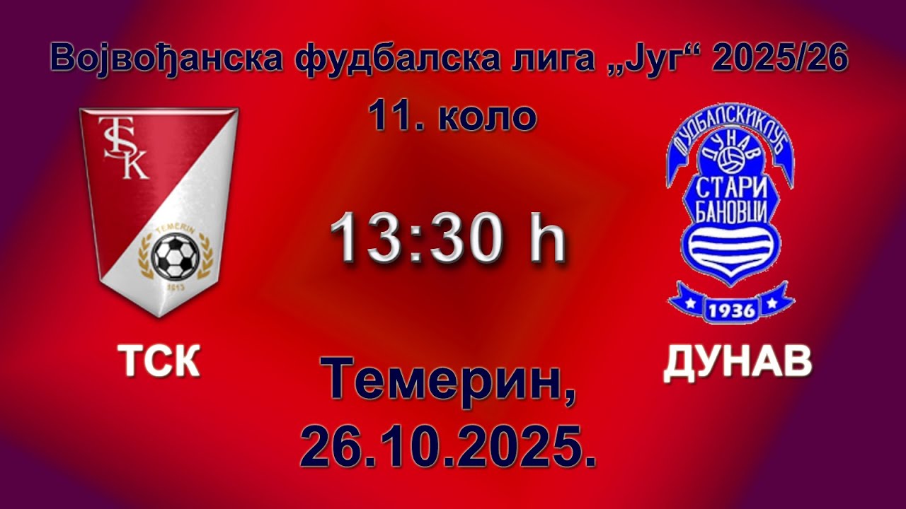 FK TSK (Temerin) - FK DUNAV (Stari Banovci); VFL-jug 2025/26. 11. kolo, 26.10.2025.