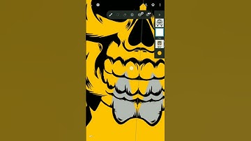 membuat gambar ilustrasi vector skull tengkorak dengan hp android. infinite design