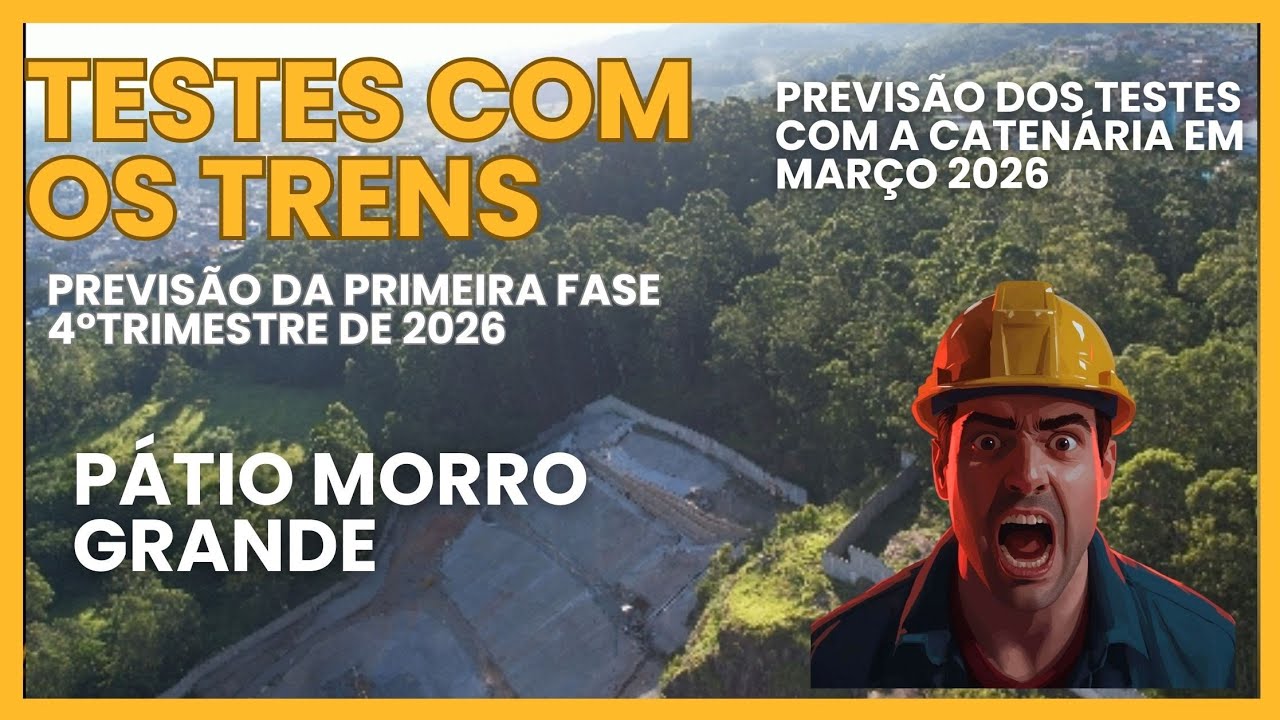 LINHA-6 LARANJA TRAZ IMAGENS DO PÁTIO MORRO GRANDE E AS ATUALIZAÇÕES SOBRE OS TESTES COM OS TRENS.