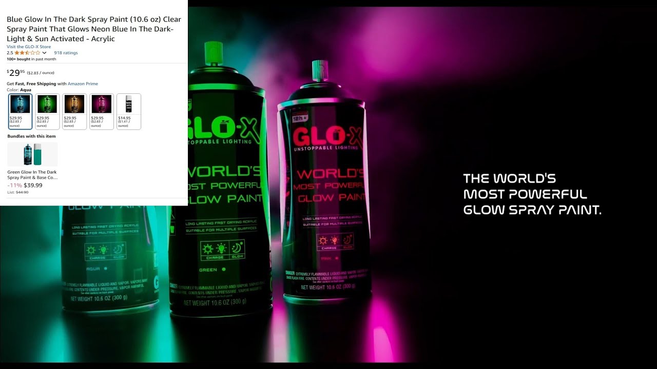 GLO X Clear Glow in the Dark Blue Review - YouTube