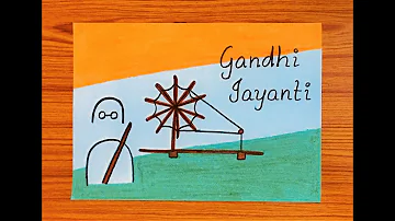 Gandhi jayanti drawing |easy Mahatma Gandhi birthday drawing for beginners