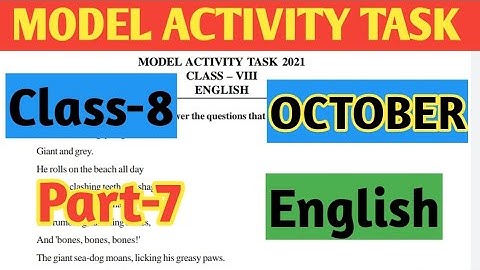 Class 8 English Model Activity Task Part 7//October English Part 7 Class 9‎@WB Study Point 