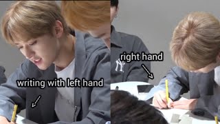 Lee Know Writing With Both Hands Stayweek Stray Kids