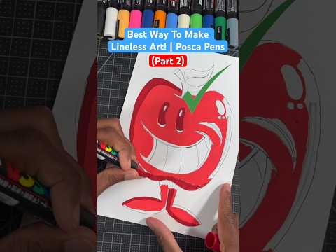 How to Create PERFECT Lineless Posca Art ! #art #poscamarkers #shorts