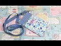 DIY スマホポーチ 簡単作り方 How to make a smartphone pouch ダブルファスナーポーチ作り方　スマホポシェット