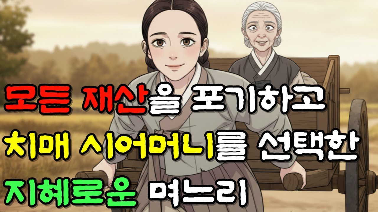 모든 재산을 포기하고 치매 시어머니를 선택한 지혜로운 며느리 | 야담·민담·전설·설화·옛날이야기