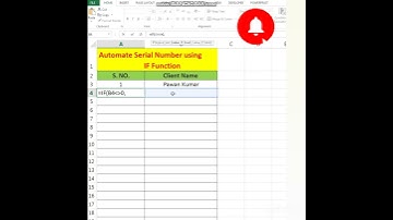 ऐक्सल में ओटोमैटिक सीरियल नम्बर कैसे बनाये | Automatic Serial Number #excel