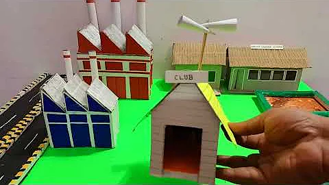 Air, Land, Sound & Water pollution model for science exhibition | Pollution Model for school project