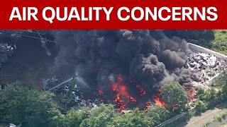 Air quality monitoring underway after scrapyard fire in Darby Township