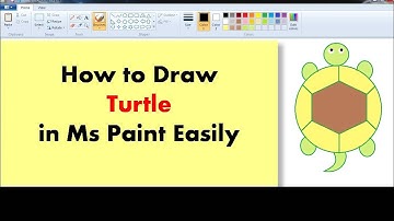 how to draw turtle in ms paint | turtle drawing | drawing in paint in computer #purangondaliya