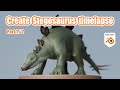 【Blender】Create Stegosaurus part1/2 (sculpt, modeling, retopology)【Timelapse】