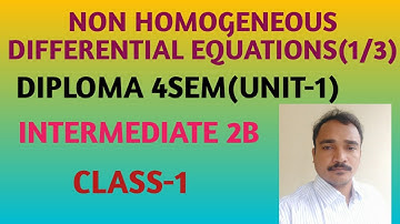Non homogeneous differential equations || class 1 || srinivas maths academy