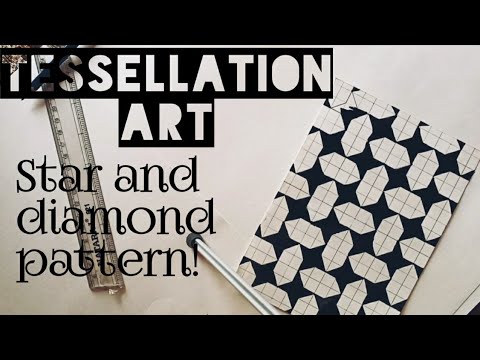 Tessellation Art How To Make TessellationEasy Tessellation Drawing Star And Diamond Tessellation