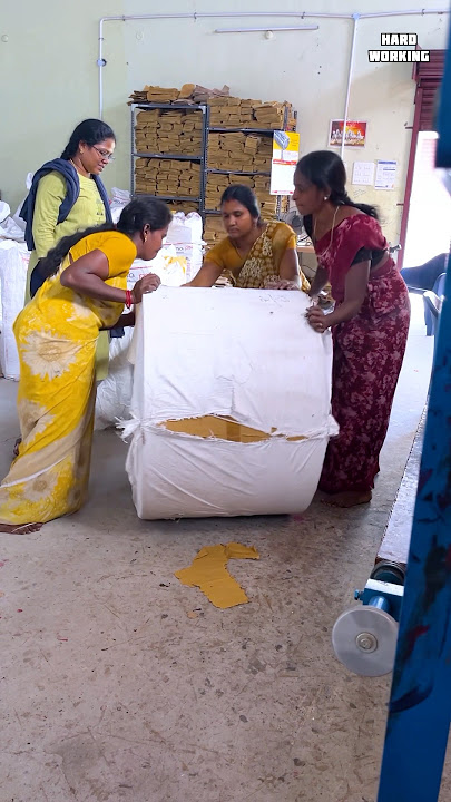 Hardwork Ladies Making Paper Bag #industry
