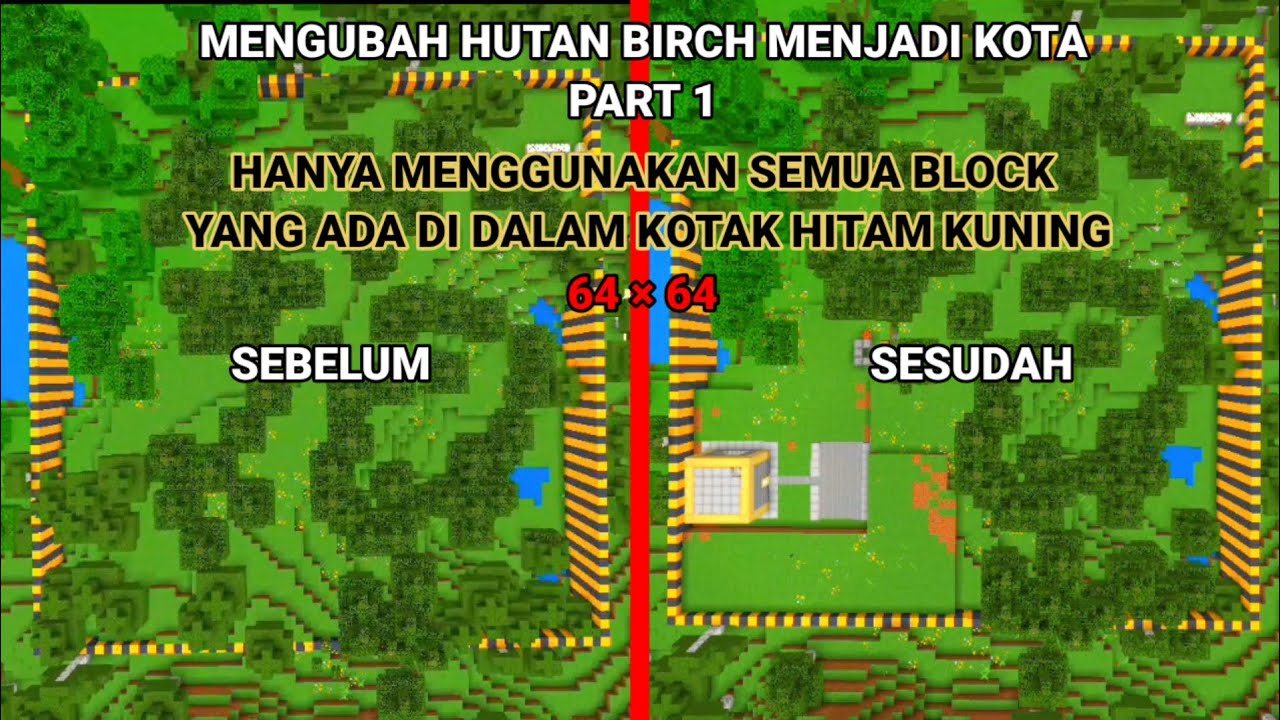 Mengubah Hutan Birch Menjadi Kota Di Minecraft Part 1