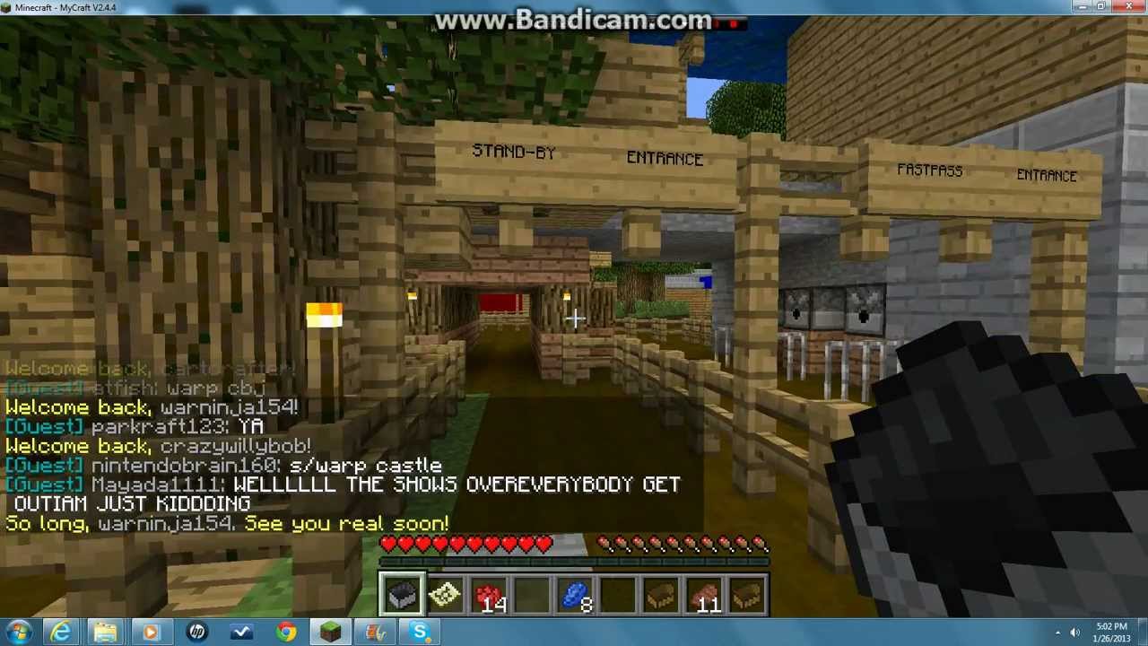 Minecraft Disney's splash mountain YouTube