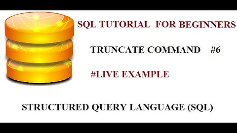 SQL Tutorial for Beginners in Tamil and English - #TRUNCATE command #Live Example