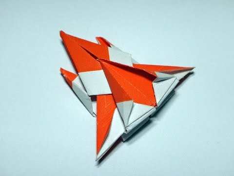origami battleship origami easy , spaceship -전투우주선 우주선 종이접기[진진종이접기]