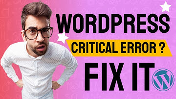 There Has Been A Critical Error On Your Website | Worpress update error FIX