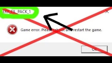 Game error. Please reboot and restart the game