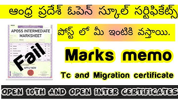 Andhra Pradesh Open 10th and inter AP Open school Certificates #open10th#aposs#openinter #certifi...