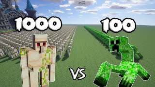 1000 Iron Golems Vs 100 Mutant Creepers |Minecraft|