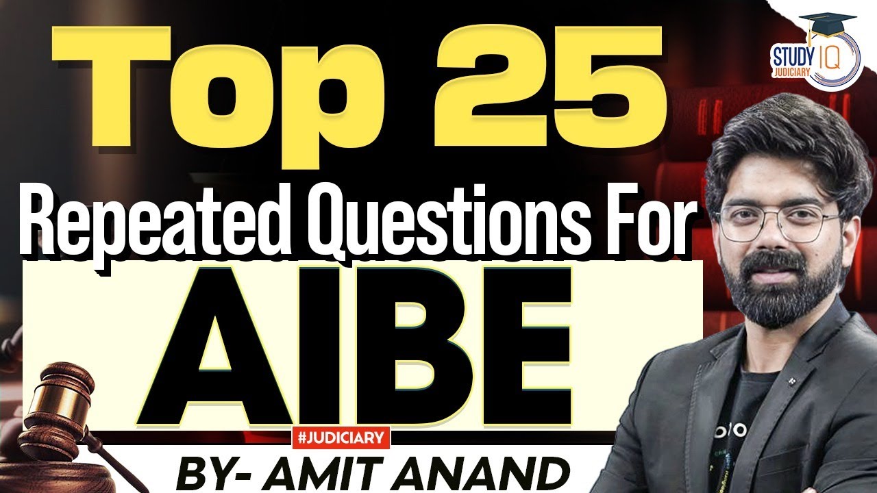 AIBE 20 Repeated Questions by Amit Sir | Must for AIBE 20 Preparation | StudyIQ Judiciary