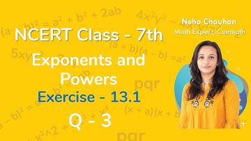 Class 7 Chapter 13 Ex 13.1 Q 3 Exponents and Powers Maths NCERT CBSE