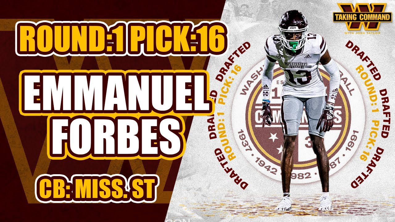 Washington Commanders Draft Picks: Round:1 Pick:16 Emmanuel Forbes
