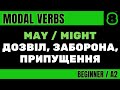 Вживання MAY / MIGHT - дозвіл, заборона, припущення