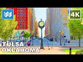 [4K] Downtown Tulsa Oklahoma, USA - Virtual Walking Tour & Travel Guide 🎧 Binaural City Sounds