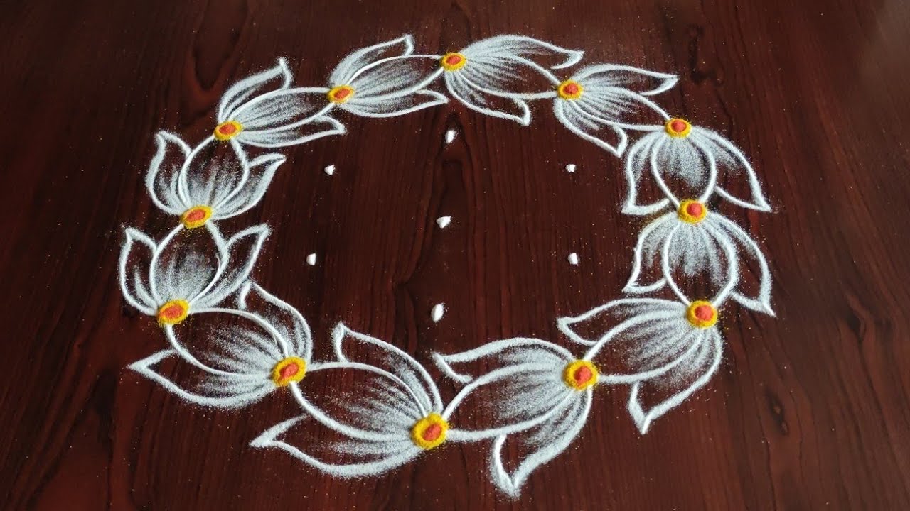 simple easy latest daily kolam (5×3) dot's.... easy rangoli designs