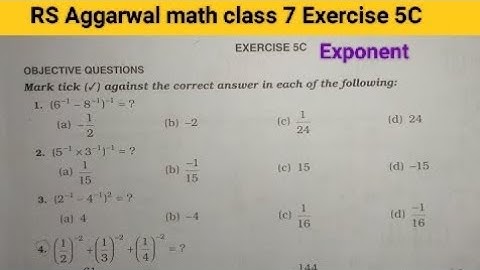 RS Aggarwal math class 7 exercise 5C ।। Class 7 exercise 5C RS Aggarwal math solution । Exponents