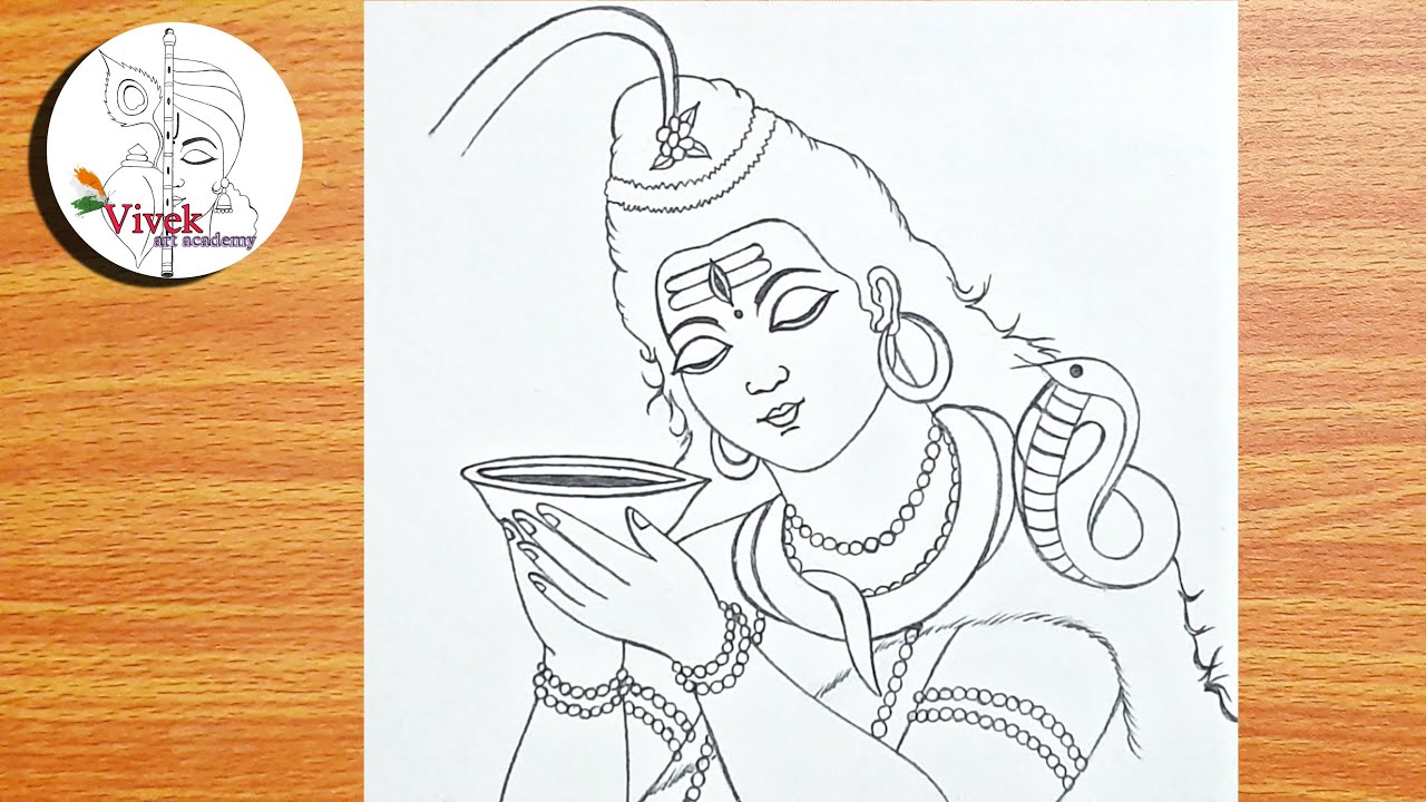 Lord Bholenath Face Pencil Drawing || God Shivji Drawing | Sawan ...