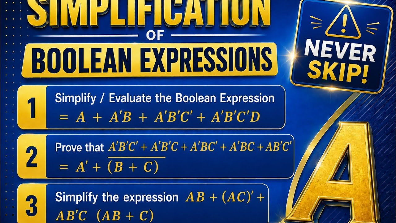 How to Simplify Boolean Expressions - YouTube