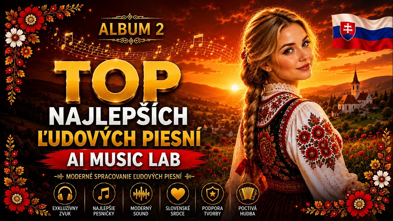 🎵 TOP -2- 🎵 NAJLEPŠÍCH ĽUDOVÝCH PIESNÍ | AI MUSIC LAB | ❤️