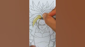 Drawing Future Trunks Super Saiyan #shorts